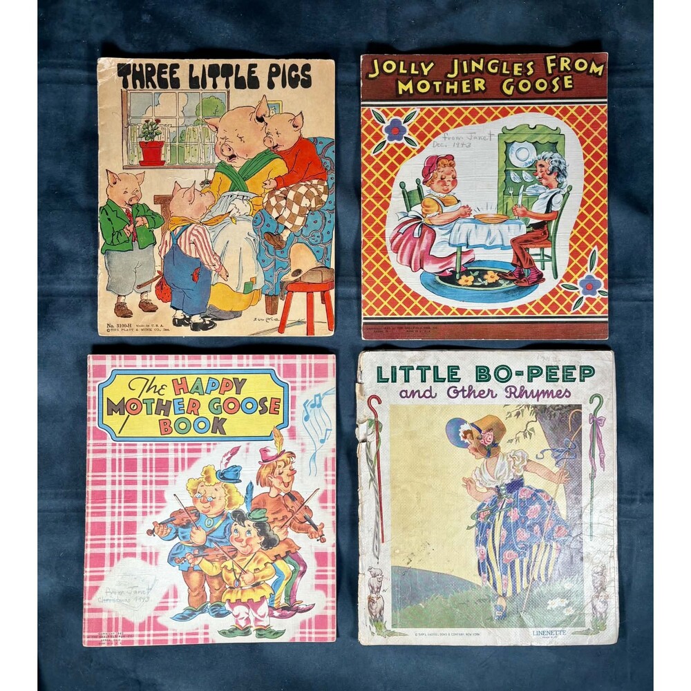 4 VTG Nursery Rhyme Books 1930-1943